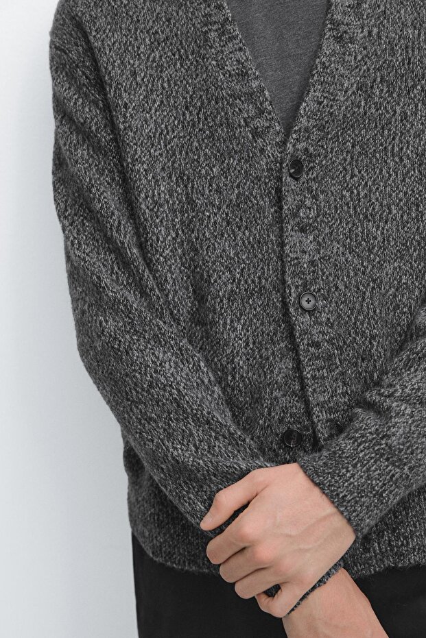 Yün karışımlı triko hırka - 4