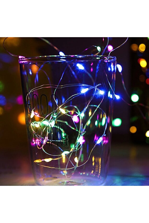 Christmas Light String, 10 m, 100 LEDs, Battery Powered with 8-Function Remote, Multicolor - 2
