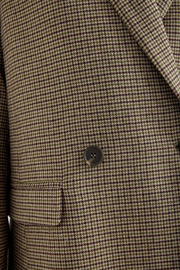 Wool Houndstooth Blazer Jacket - 4