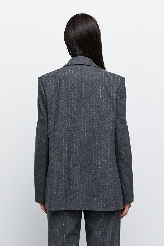 Oversize Mono Ceket - 7