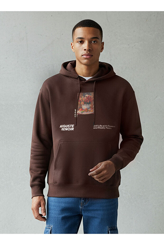 Men Regular Fit Auguste Renoir Print Hoodie