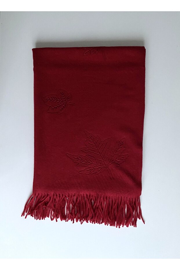 Large Leaf Patterned Winter Shawl - 3