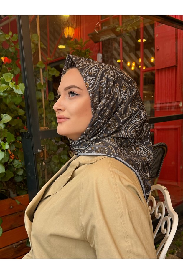 Soft Eşarp Antrasit-Hardal