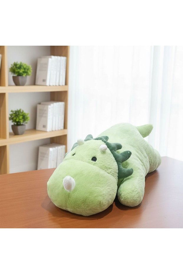 Dino Toto Soft Toy 63cm - Green Faux Fur & PP Cotton Kids Furniture Accessory, Durable Design