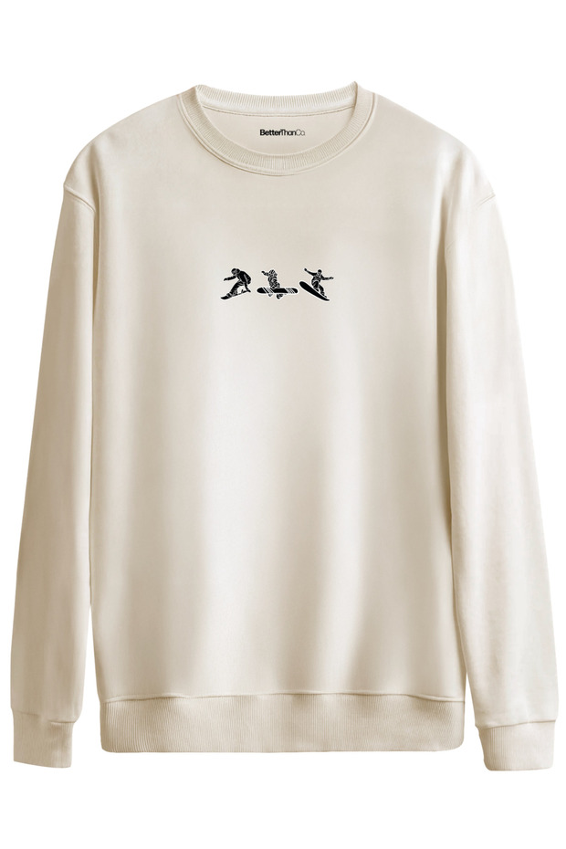 Born to Board Printed Crew Neck Oversized Sweatshirt