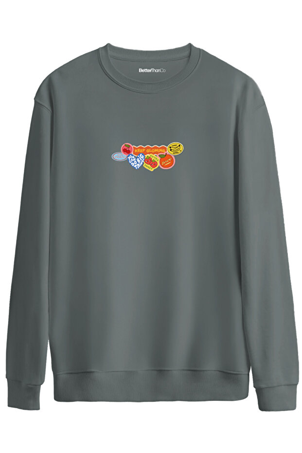 Fruits Printed Crew Neck Oversized Sweatshirt