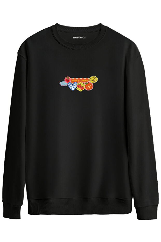 Fruits Printed Crew Neck Oversized Sweatshirt