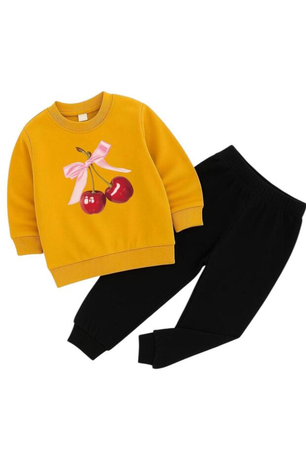 Cherry Printed 3-Ply Children's Tracksuit Set