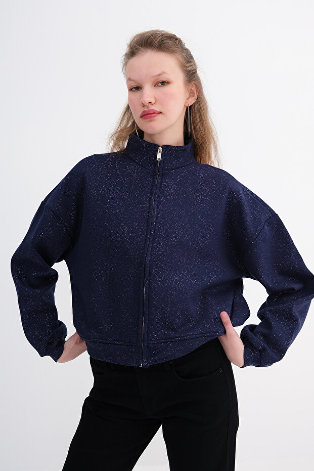 Simli Şardonlu Sweatshirt H12705 - 1