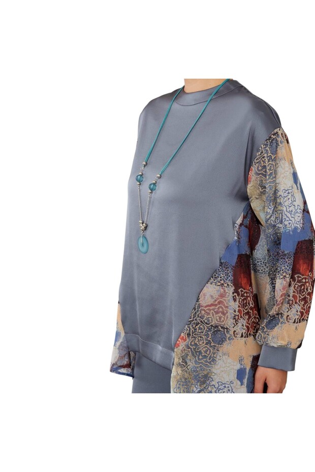 مجموعة من قطعتين من الشيفون المنقوش - 2