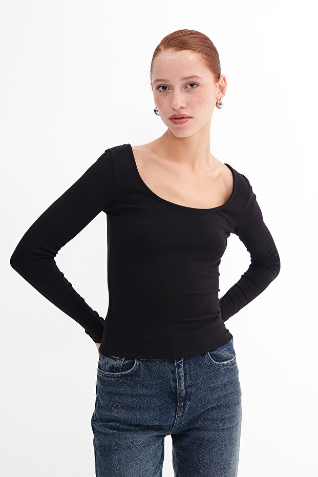 U Yaka Basic Modal Bluz B4410 - 5