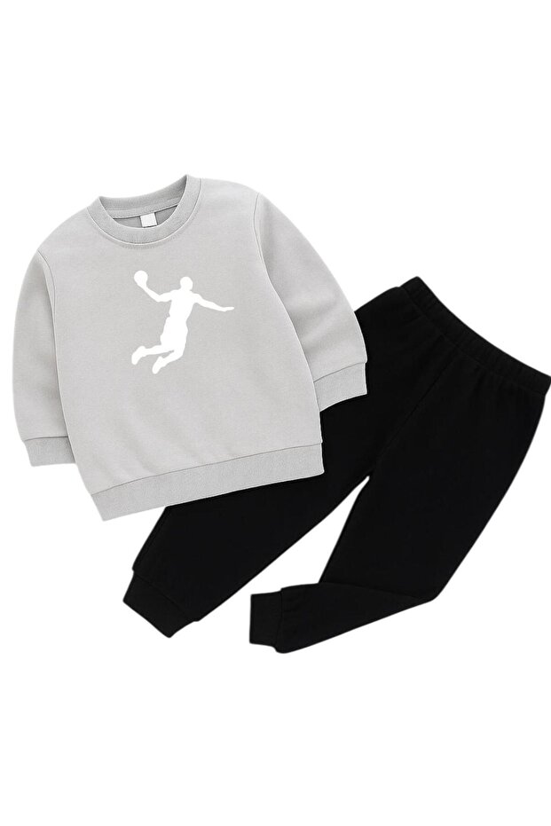 Basketball Player Printed 3-Ply Children's Tracksuit Set