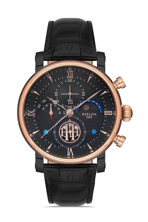 Black Leather Cord Men's Wristwatch Tm105T-04Br
