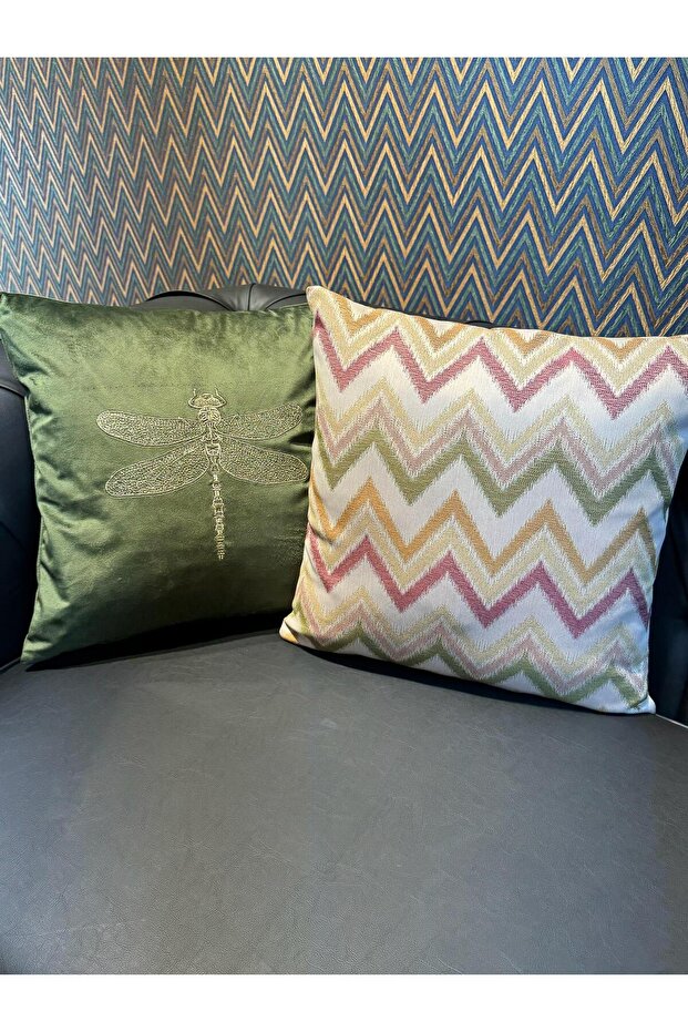 Zenith Zigzag Patterned Throw Pillow Cover - 2