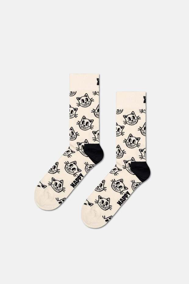 - Cat Patterned Cotton Socks