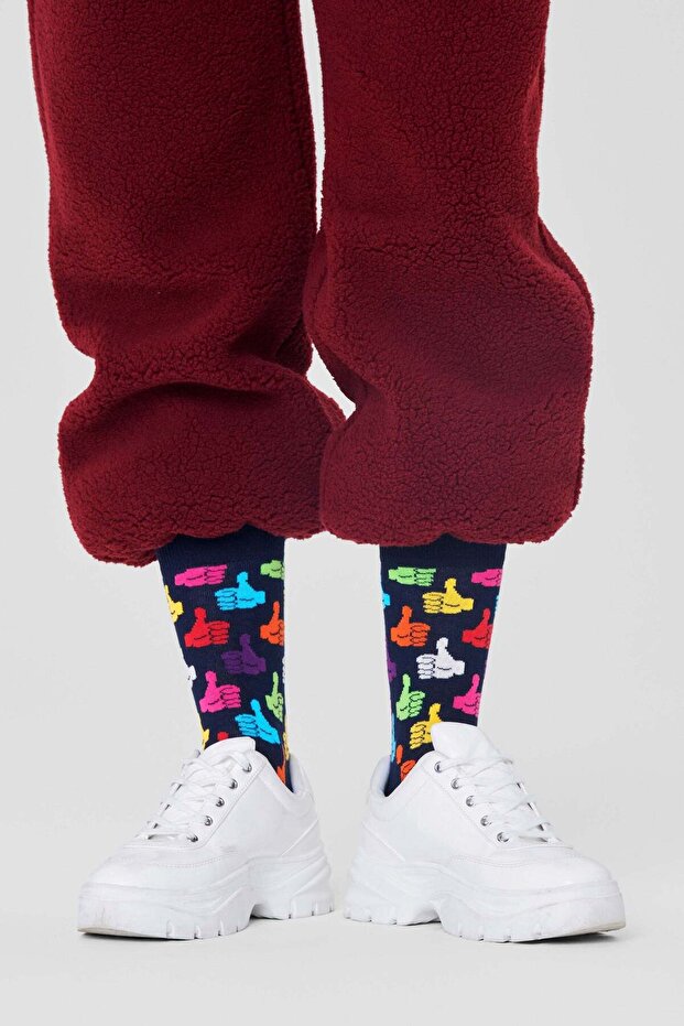 - Like Sign Patterned Cotton Socks - 4