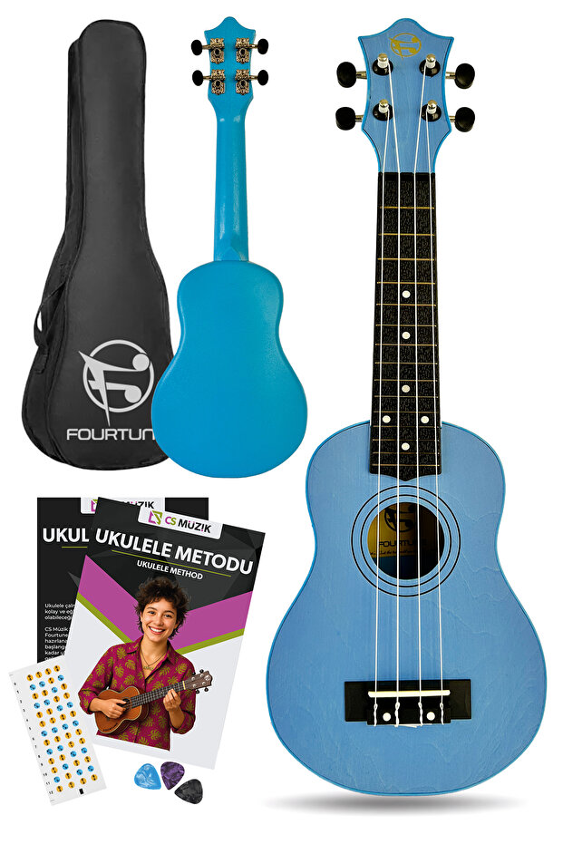Loki Sp-21Bl Soprano Blue Ukulele Set (Beginner Level)