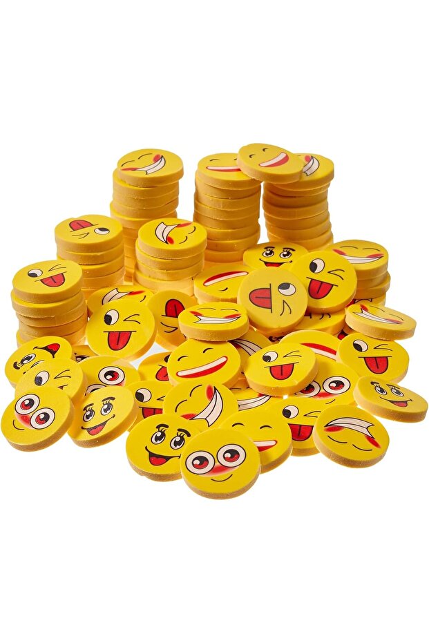 Emoji Erasers for Kids – 70 Pcs Cute Yellow Emoticon Erasers