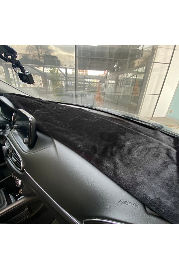 Soft Furry Auto Dashboard Trunk Cover Plush Carpet Black 130X40Cm