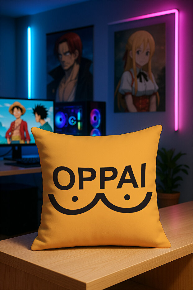 Oppai Printed Throw Pillow Cover Soft Fabric Double-Sided Digital Printing 43X43 Single