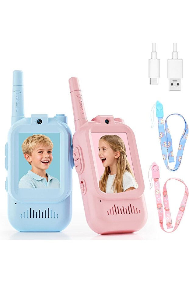 Video Walkie Talkies for Kids – 2 Pack with Voice Changer, 1000 Feet Range