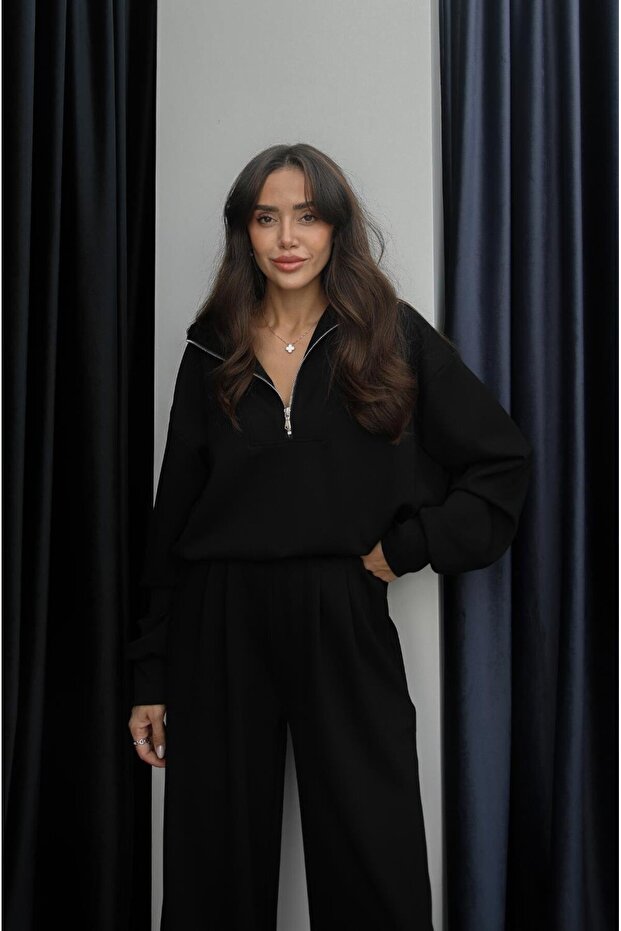 Černá tepláková souprava Aley Modal - 2