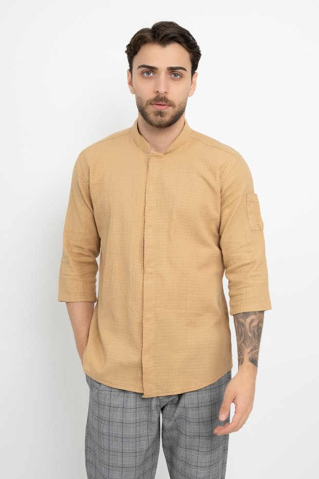 Cotton Sports Sleeve Cook Chef Shirt Cook Uniform (Chef Shirt) Staff Clothing