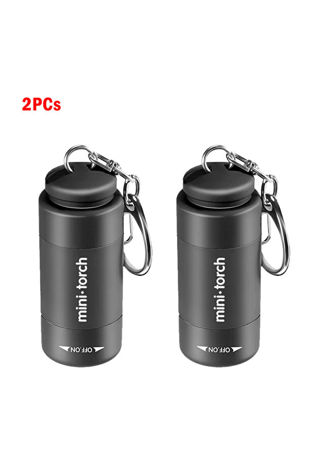 mini light 2PCs USB Rechargeable LED Multifunctional Strong light Pket Keychain Flashlight Waterproo