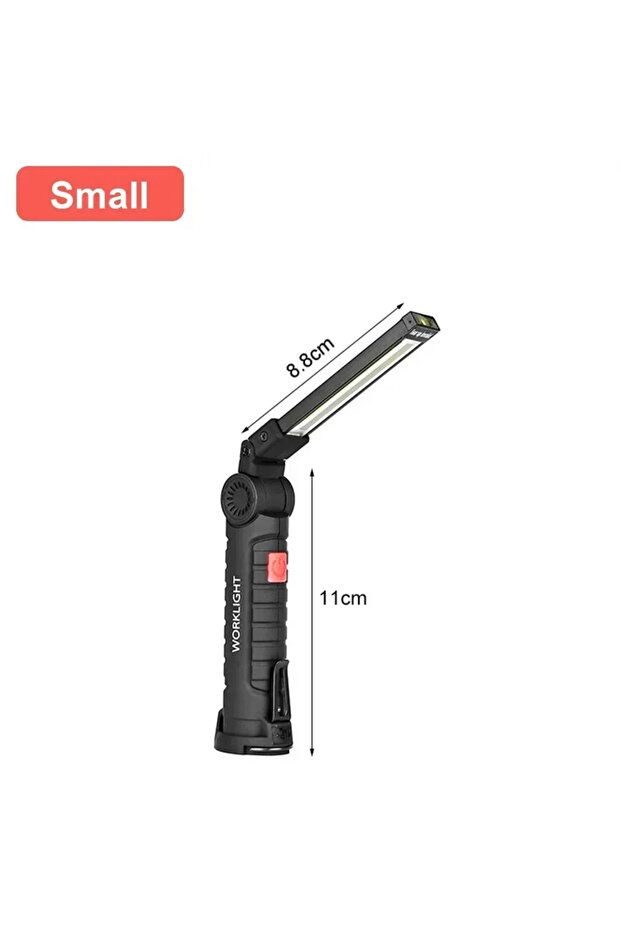 1Pc Small Led Work Light Magnetic Base Hook Rechargeable 360°Rotating Portable Handheld Flashlight F