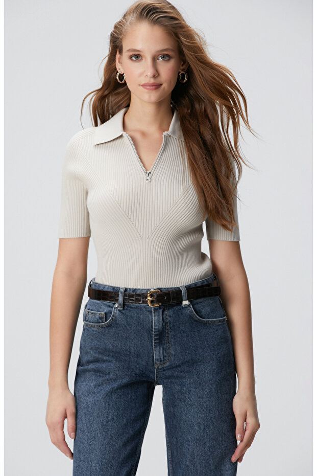 N-Tech Taş Polo Yaka Triko Kazak - 3