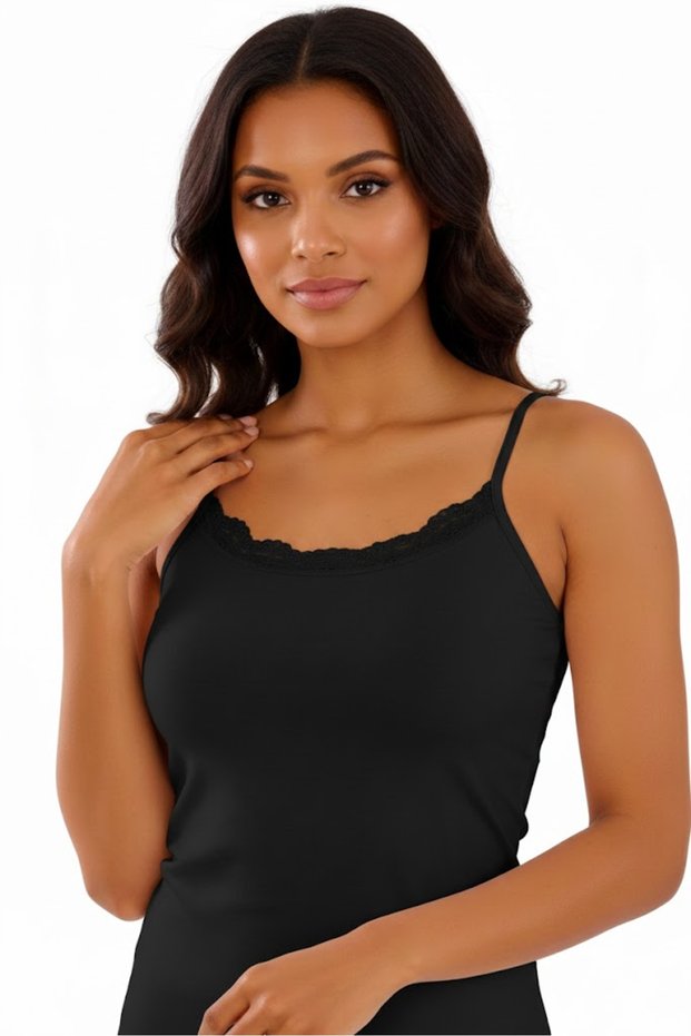 Set of 3: a Must-Have of Everyday Chic - Lace Detailed Strap Tank Top