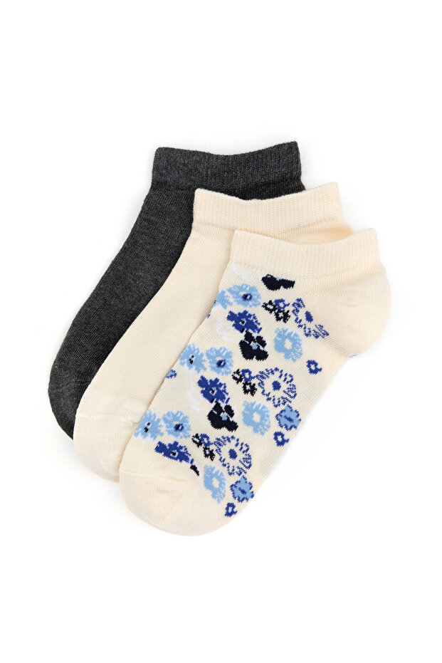 Women's 3-Piece Booties Socks 50317990-Vr071