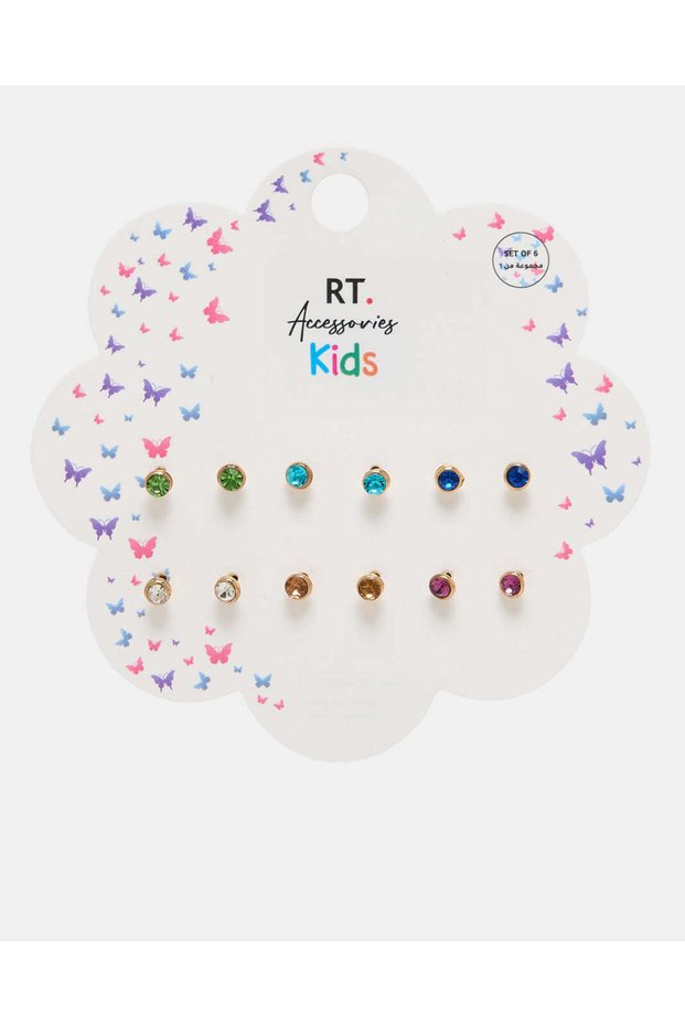 Girls Assorted Earring Studs (6 Pairs)