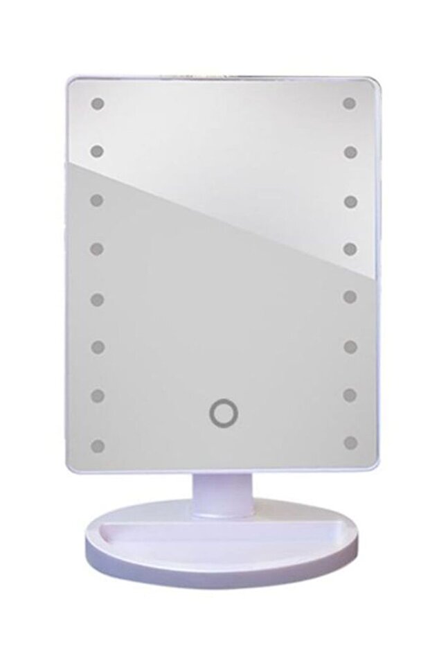 مرآة مكياج LED قابلة للتعتيم بشاشة تعمل باللمس - بيضاء - 1