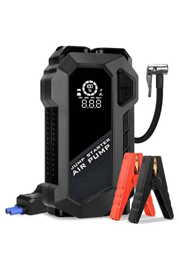 Multi-Function Car Starter with Fast Emergency Charging, Built-in Car Air Pump, and Powerful Int - 1