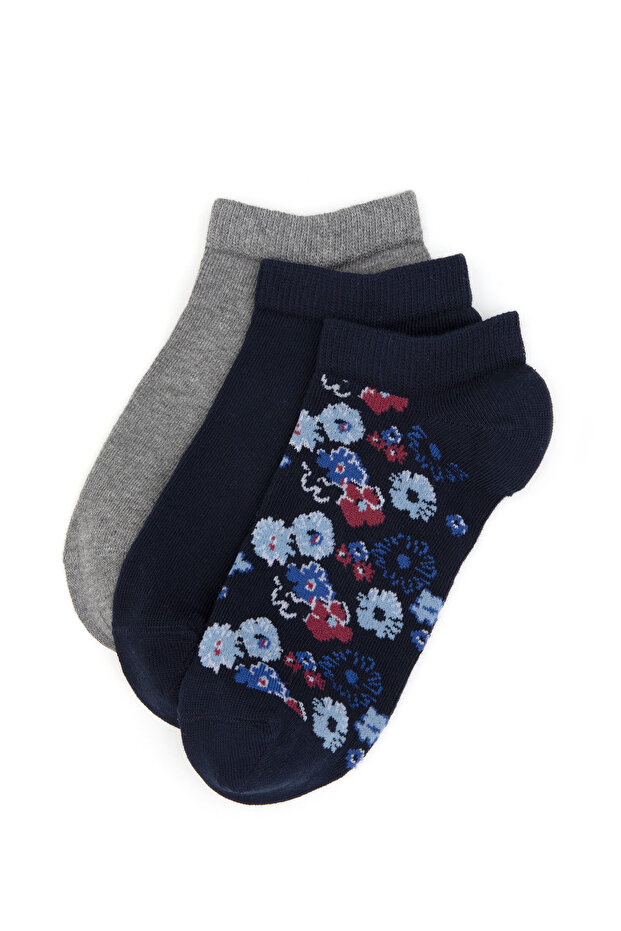 Women's 3-Piece Booties Socks 50317990-Vr033