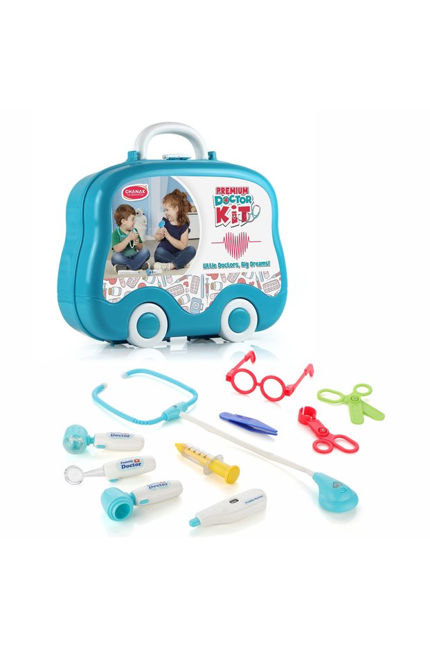 Premium Doctor Set Suitcase for Kids – 10-Piece LED Light Doctor Kit for Kids 3+