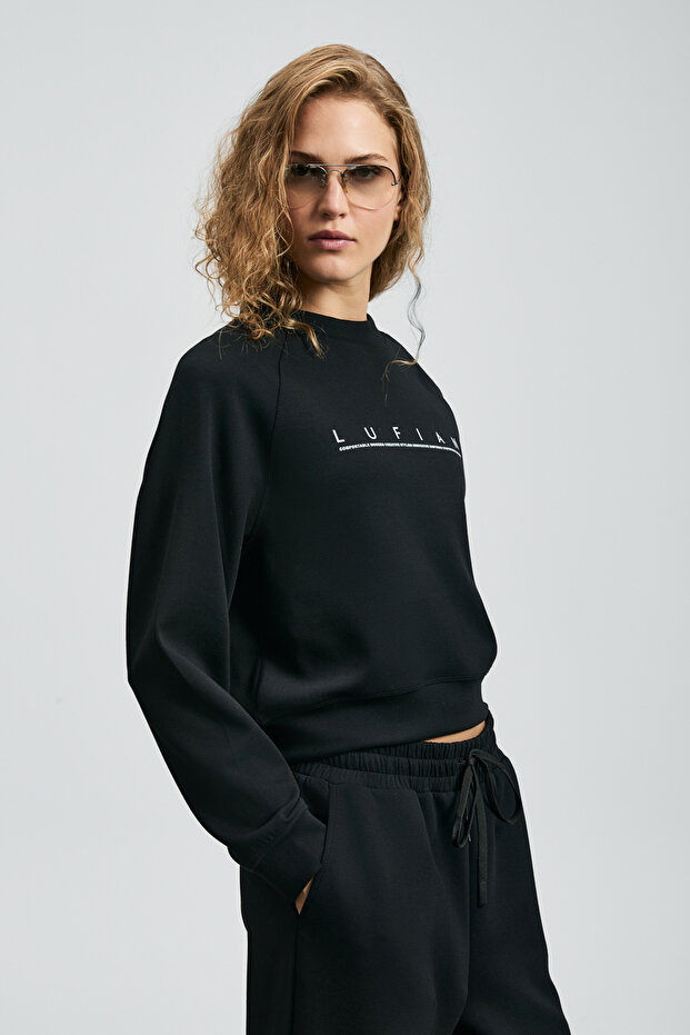 Adrıana Kadın Örme Sweatshırt Siyah - 2