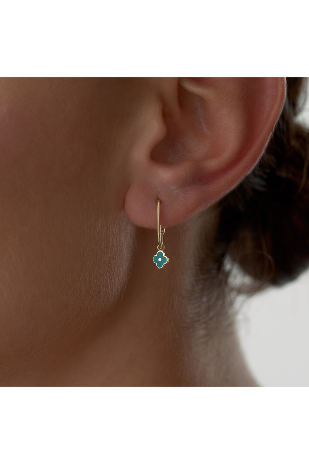 Mavi Yonca Küpe - 1