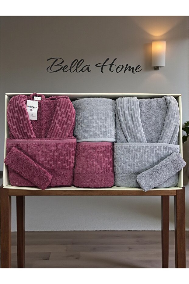 8 Piece Waterway Family Bathrobe Set - 100% Cotton - Original Luxury Box