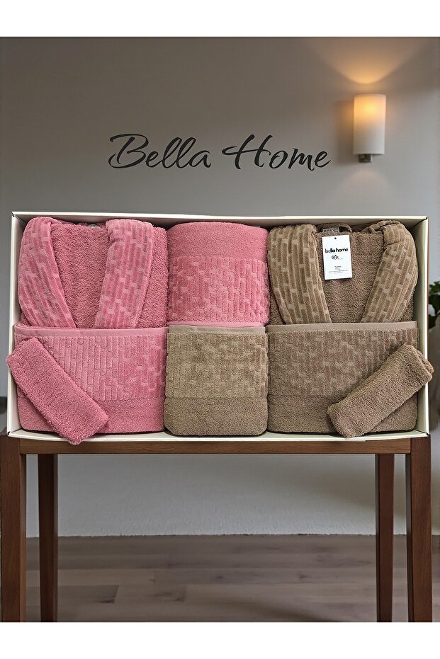 8 Piece Waterway Family Bathrobe Set - 100% Cotton - Original Luxury Box
