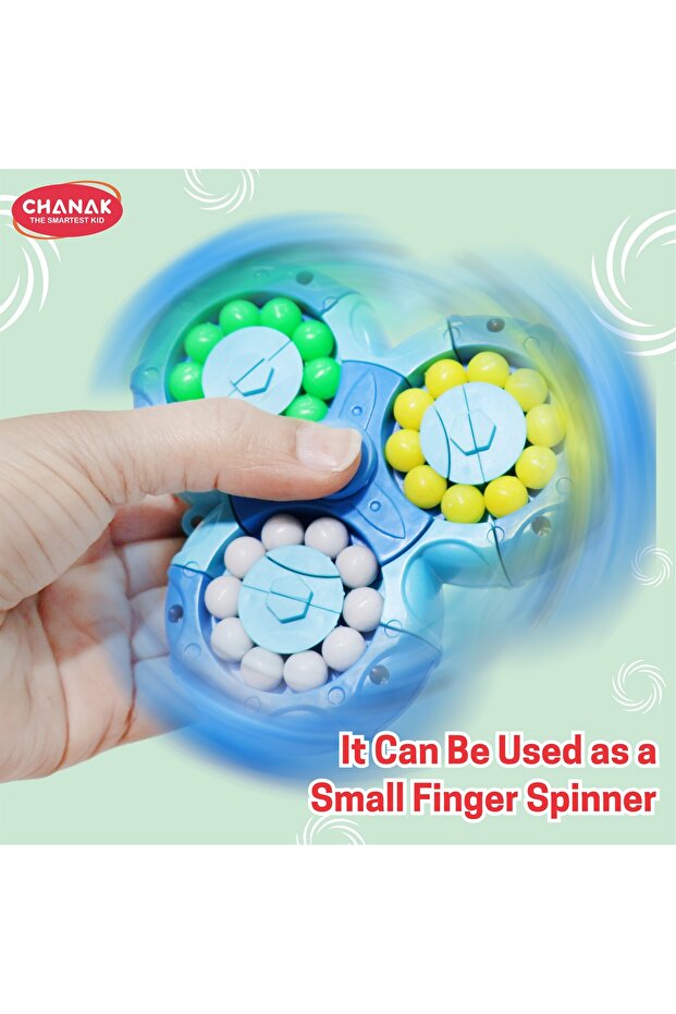 Spinny Twist Magic Bean Cube Fidget Spinner Toy Rotating Double Sided (Color As Per Availability) - 7