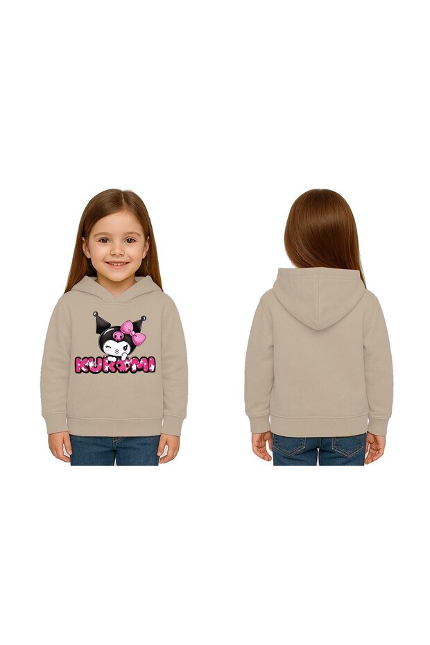 Unisex Printed Children's Swaetshirt Hooded 3 Thread Ş Fleece-Lined Kuromi Printed
