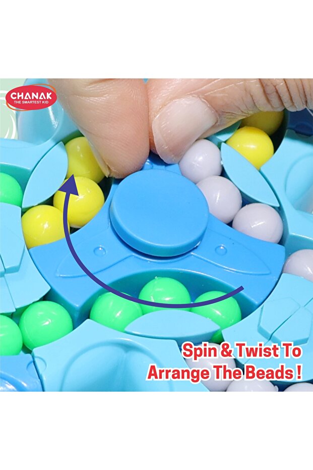 Spinny Twist Magic Bean Cube Fidget Spinner Toy Rotating Double Sided (Color As Per Availability) - 5