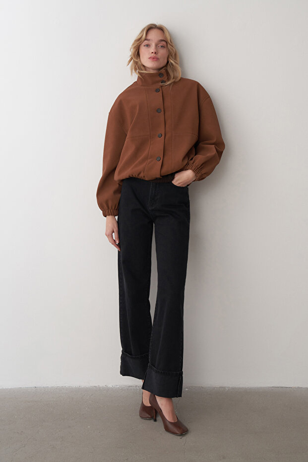 Taba Nubuk Bomber Ceket - 1