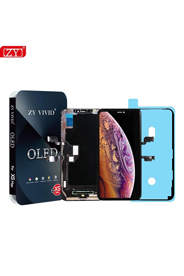 شاشة LCD من نوع ZY Vivid Oled لهاتف آيفون XS Max تشمل شريط سائل