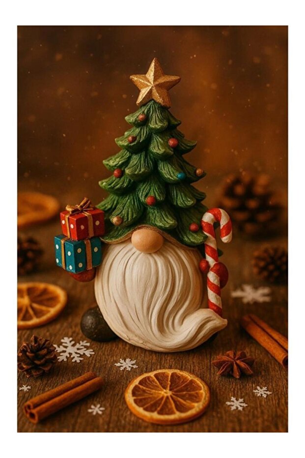 Decorative Christmas Dwarf and Pine Tree Figurine Christmas Decoration Figure Gift New Year Ornament
