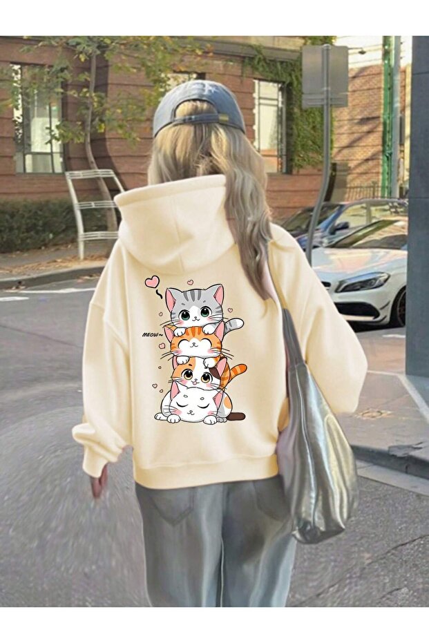 Graphic Printed Hooded Sweatshirt – Long Sleeve, Comfortable Loose Fit