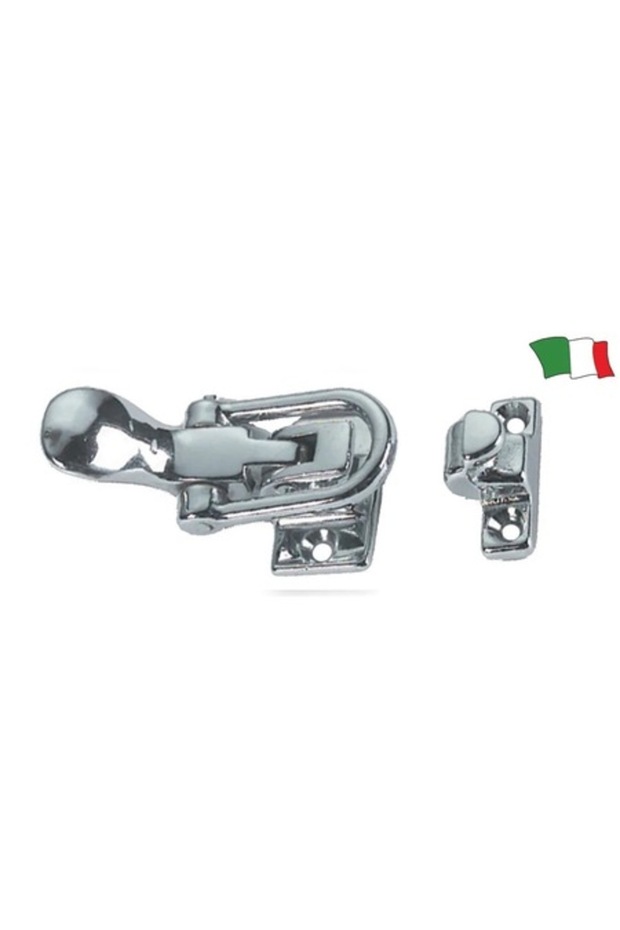 Chrome Lock 72mm, Brass, Flat Eccentric Hook, Width 35mm - 1