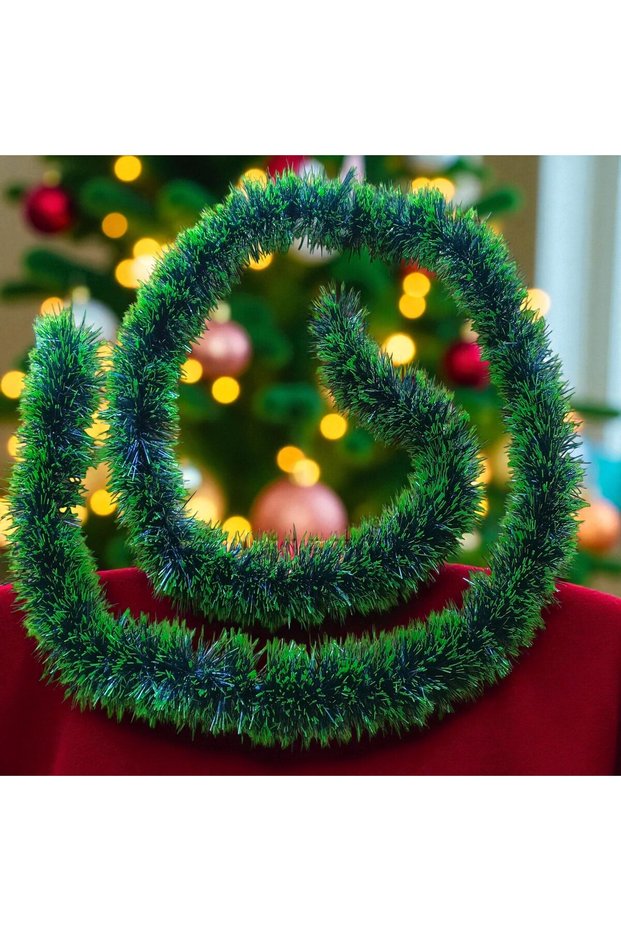 2 Meters Matte Light Dark Green Christmas Neck Glitter Light Dark Green Soft Neck Garland Decoration Glitter